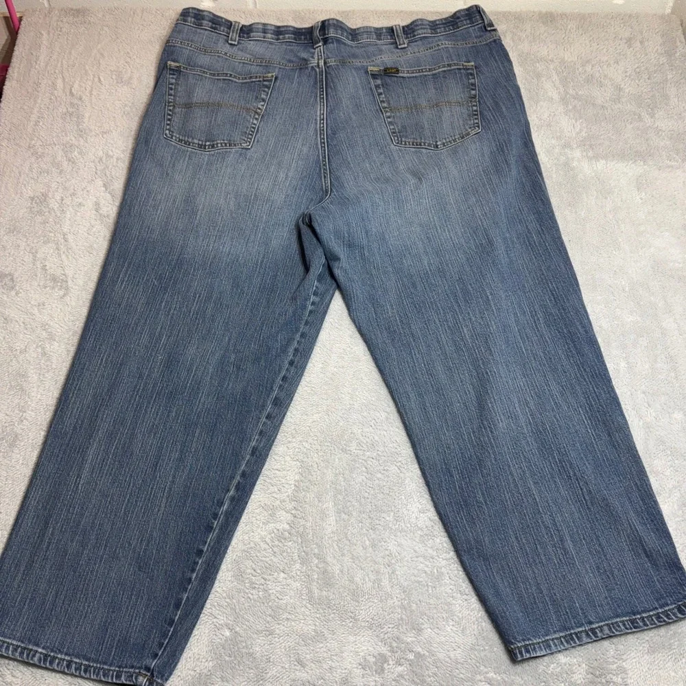 Lee Loose Fit Jeans Mens 50x30 Blue Denim Stretch Comfort Straight Leg 102101305
